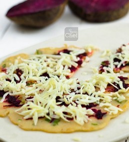 Whole Wheat Crepes with Beetroot and Cheese Recipe